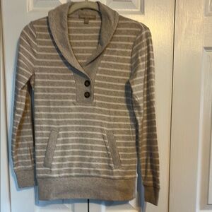 Banana Republic long sleeve gray striped cardigan sweater size XXS NWOT